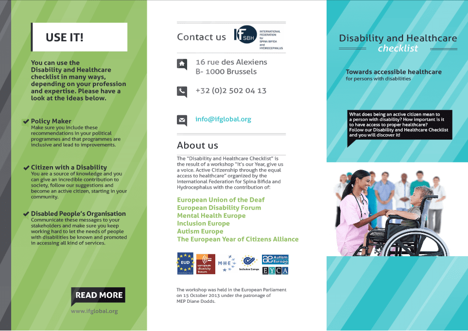 Disability and Healthcare Checklist | 2013