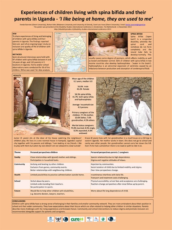 Experiences of children living with spina bifida and their parents in Uganda | 2013