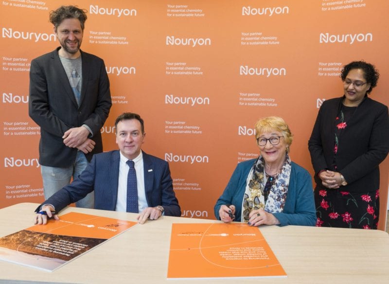 From left to right: Lieven Bauwens (IF), Alberto Allegro (Nouryon), Anna Verster (IF) and Juliana Ruparelia (Nouryon).